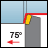 Ext. tangential 75° approach