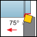Ext. 90° square 75° approach