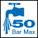 50 BAR (725 PSI) MAX.