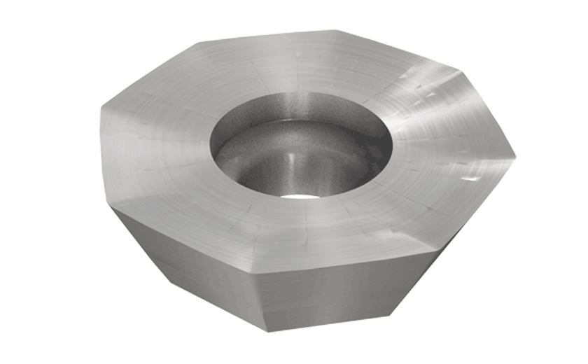 Octagonal Milling Inserts with Positive Rake and Sharp Cutting Edges