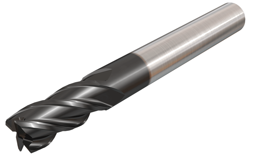 4 Flute 38° Helix Medium Length Solid Carbide Endmills with Assorted Radii