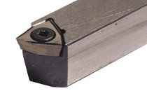 Screw lock, 75° approach angle holders for trigon inserts, used on Swiss automatics.