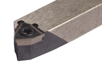 Screw lock, 60° approach angle holders for trigon inserts, used on Swiss automatics.
