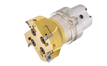 90° face mills with HSK adaptation using LNCR super positive and polished inserts for high speed machining on aluminum.