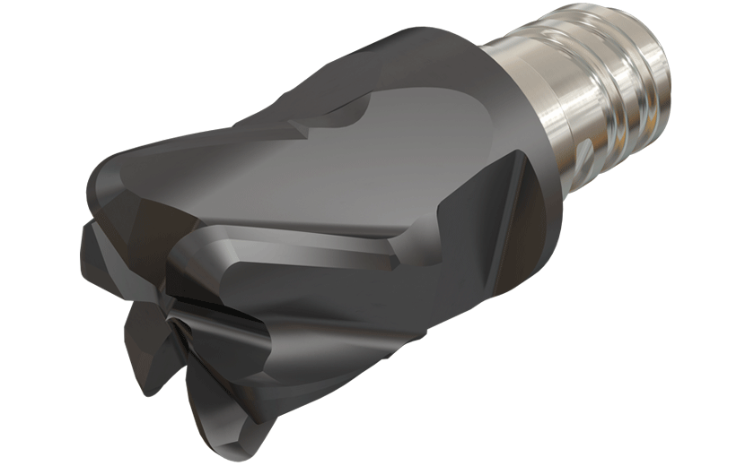MULTI-MASTER toroidal interchangeable, 6 flute solid carbide heads.