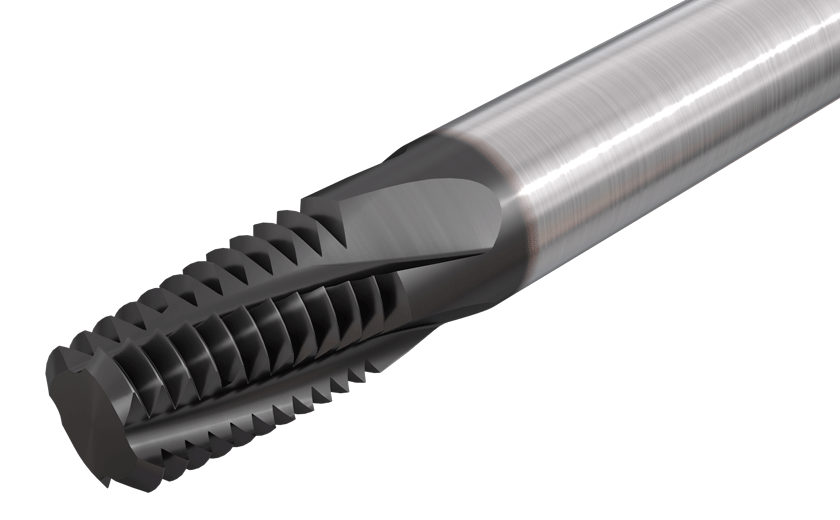 Solid Carbide Threading Endmills, for External or Internal NPT Thread Profile