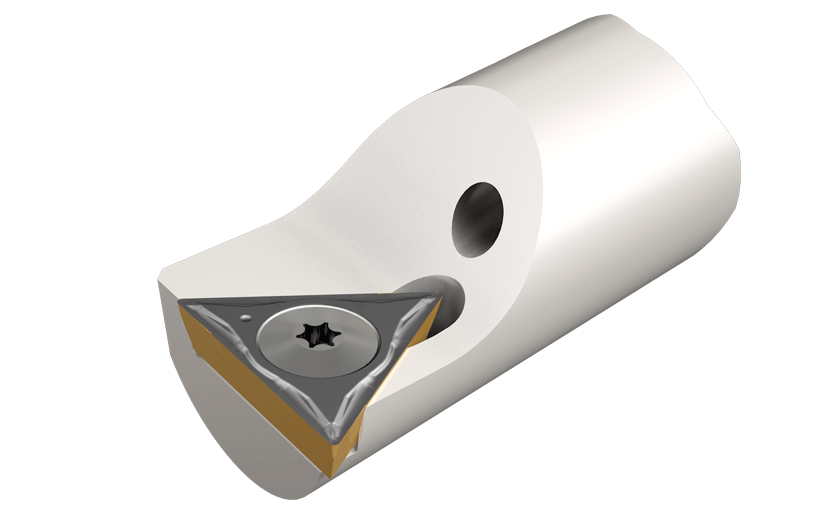 Interchangeable Screw Clamped Boring Heads for Positive 11° Clearance Triangular Inserts, Mounted on Carbide Bars
