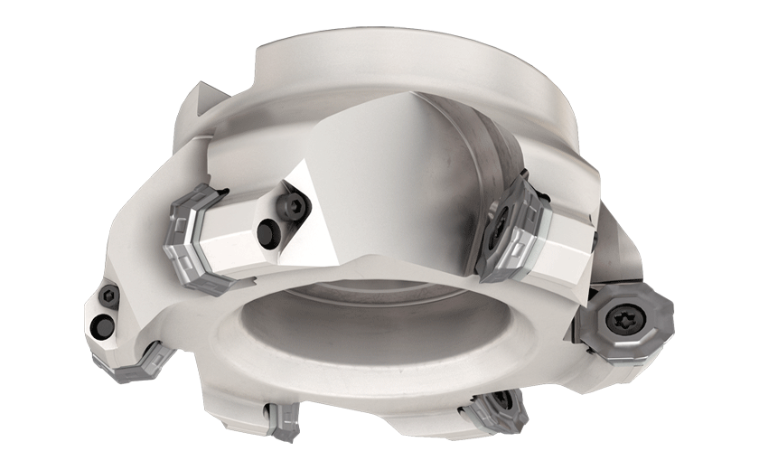 Face Mills Carrying Octagonal, Round and High Feed Segmented Radius Inserts