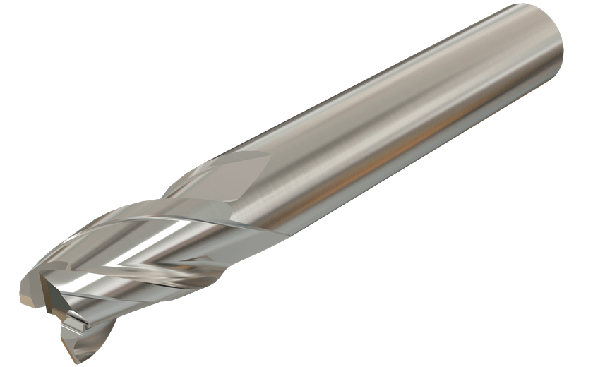 Solid carbide Short endmills, 3 flutes 30° helix, center cutting. SOLID-ECO - economical type endmills.