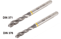 HSS R.H. 40° spiral flute, machine taps for ISO Metric coarse threads, according to DIN 13. Used on steel.