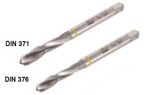 HSS R.H. 20° Spiral Flute, Machine Taps for ISO Metric Coarse Threads, According to DIN 13, for Steel