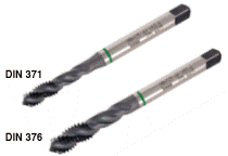 HSS R.H. 40° spiral flute, machine taps for ISO Metric coarse threads, according to DIN 13. Used on low alloyed steel.