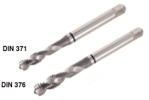 HSS right-hand 45° spiral flute, machine taps for ISO Metric coarse threads, according to DIN 13.