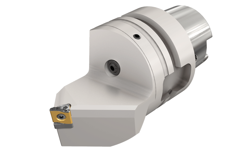Tools for 45° mounting, with HSK adaptation, carrying HELITURN - tangentially clamped inserts.