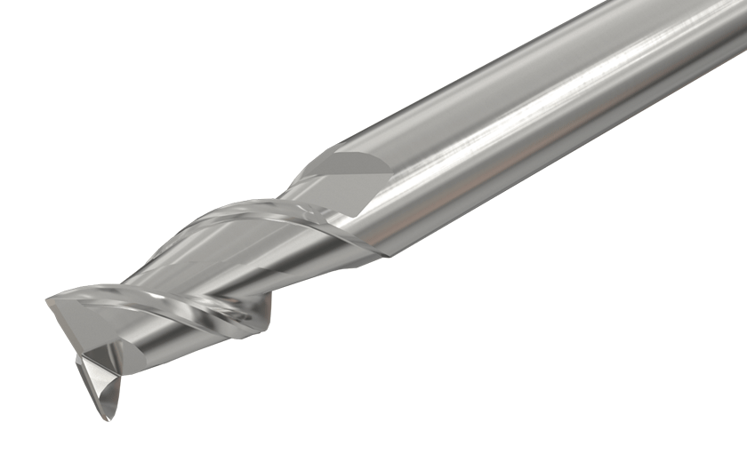 2 Flute, 45° Helix, Medium Length, Solid Carbide Endmills for Machining Aluminum