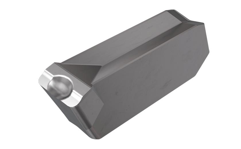 Single-Ended Parting, Screw-Clamped Inserts, for Low Feeds on CrNi Alloys and Low Carbon Steel