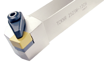 75° Lead Angle Toolholders Using the 100° Corner of CNGX 80° Negative Rhombic Ceramic Dimpled Inserts for Facing