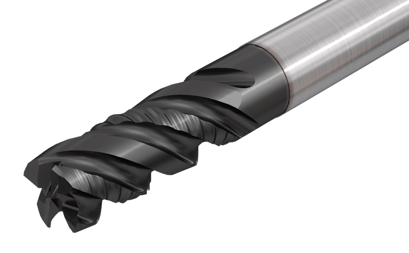 FINISHRED, A combination of roughing and finishing solid carbide endmill in a single tool.