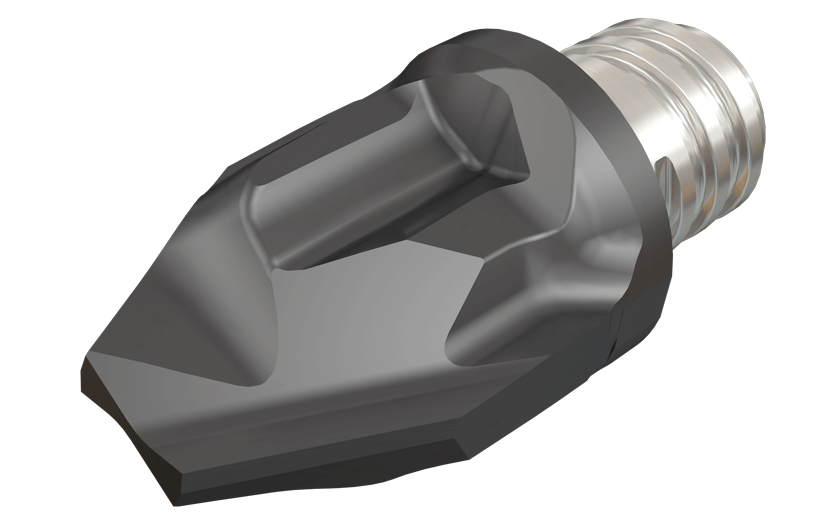 Interchangeable 2 flute, solid carbide chamfering head with a MULTI-MASTER adaptation.