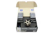 The kit contains 1 face milling cutter, 10 round inserts with serrated cutting edges and 10 regular, round inserts.