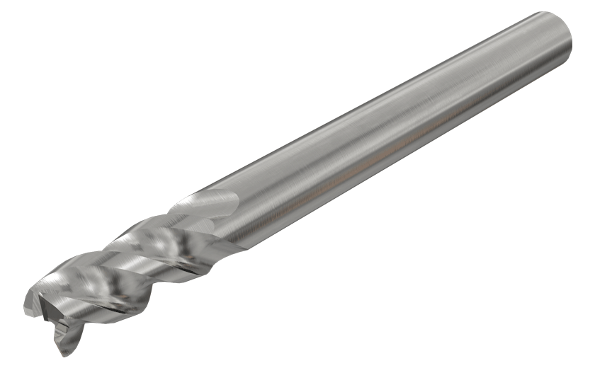 3 Flute, 45° Helix, Medium Length, Solid Carbide Endmills for Machining Aluminum