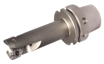 Long Reach Endmills with Integral HSK Adaptation for Machining Aluminum, Carrying HM90 APCR 1605... Inserts