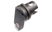 Toolholders with KM® Exchangeable, Tapered Shanks for LNMX Tangentially Clamped Inserts. Used for Heavy Face Turning