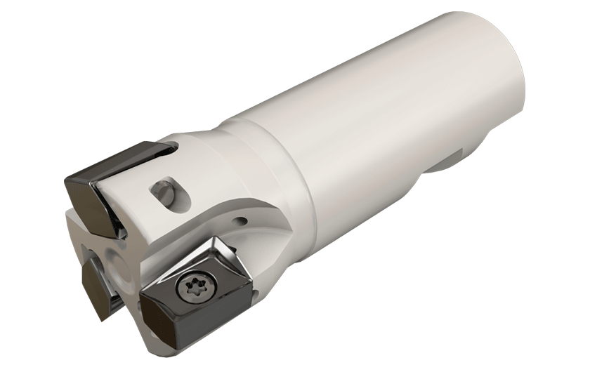 90° Endmills Carrying H490 ANKX 17... Double-Sided Rectangular Inserts with 4 Helical Cutting Edges