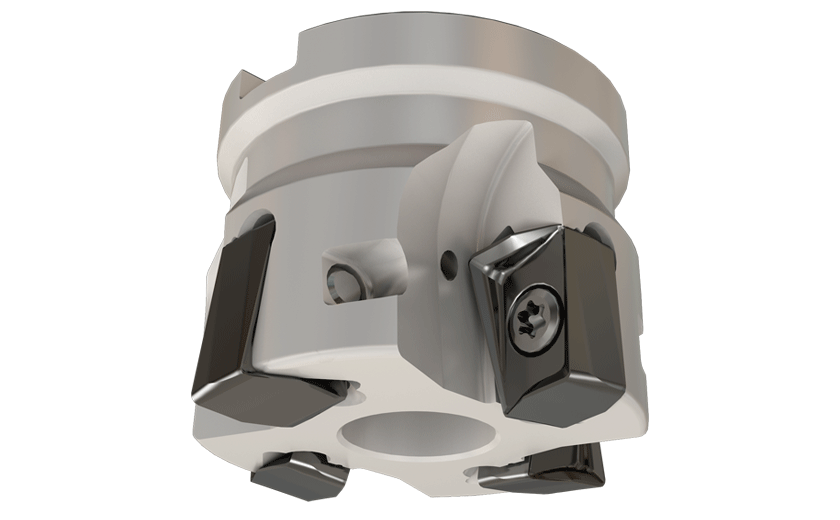 90° Face Mills Carrying H490 ANKX 17.. Double-Sided Rectangular Inserts with 4 Helical Cutting Edges