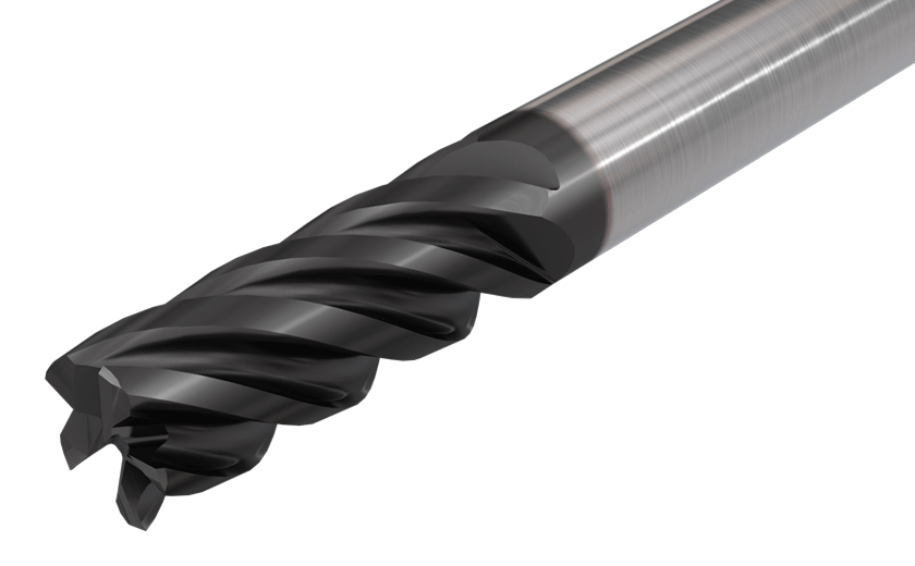 4 Flute, (3xD) Endmills, 38° Helix, Variable Pitch for Chatter Dampening with Relieved Neck