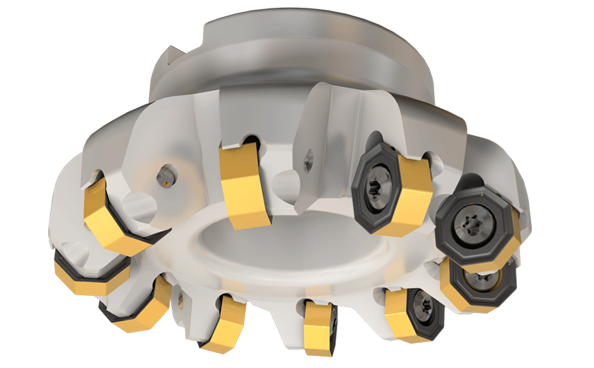 Multifunctional Face Mills for Octagonal, Square and Round Insert Contours with Various Entery Angles