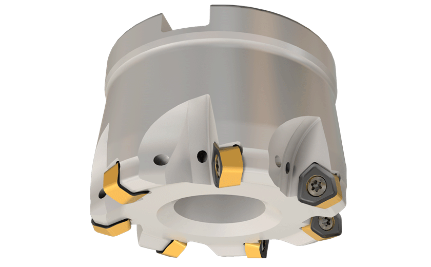 HELIDO UPFEED Face Mills for Fast Feed, Carrying Double-Sided Inserts with 6 Cutting Edges