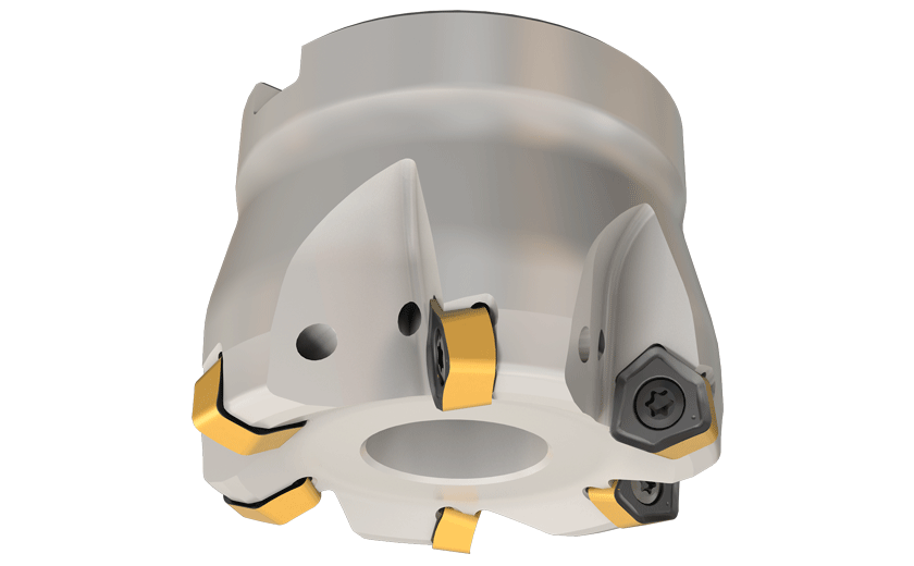 Fast Feed Face Mills Carrying Double-Sided Inserts with 6 Cutting Edges