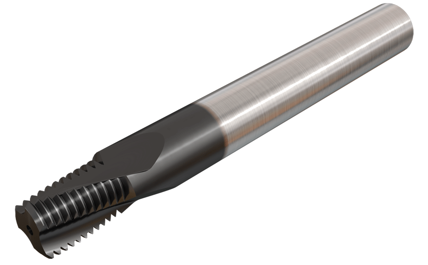 Solid Carbide Threading Endmills with Coolant Holes for External or Internal NPSF Thread Profile