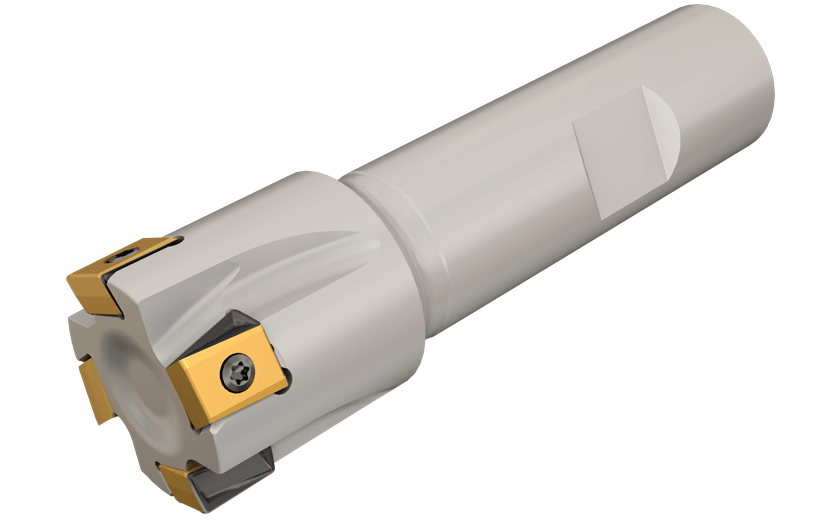 90° Endmills Using Tangentially Clamped Inserts with 4 Helical, .315