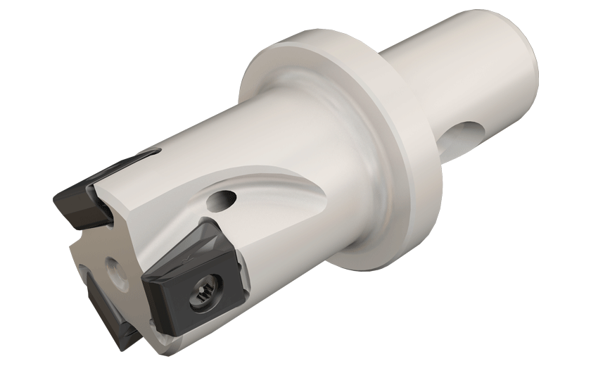 Endmills with a CLICKFIT adaptation and Tangentially Clamped Inserts