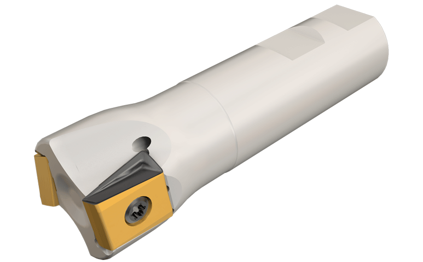 90° Endmills Carrying Tangentially Clamped Inserts with 4 Helical, .630