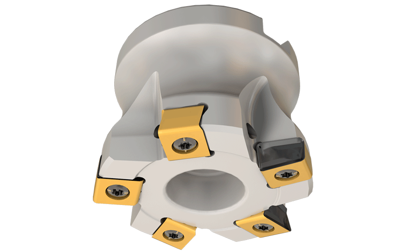 Shell Mill Plungers Using Tangentially Clamped Inserts with 4 Cutting Edges