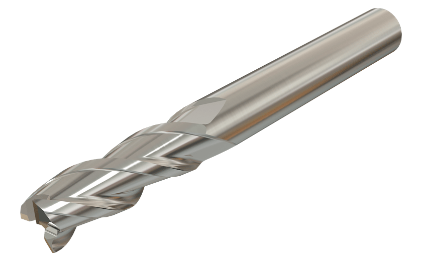 Solid carbide Short endmills, 3 flutes 30° helix, center cutting. SOLID-ECO - economical type endmills.