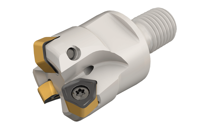 HELIDO UPFEED Endmills for Fast Feed, Carrying Double-Sided Inserts with 6 Cutting Edges