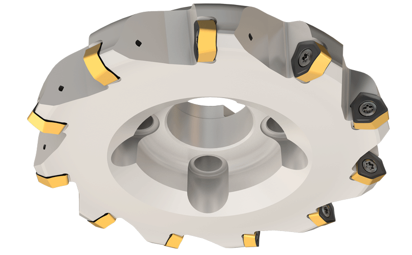 Face Mills for Moderate Feed, Carrying Double-Sided Inserts with 6 Cutting Edges
