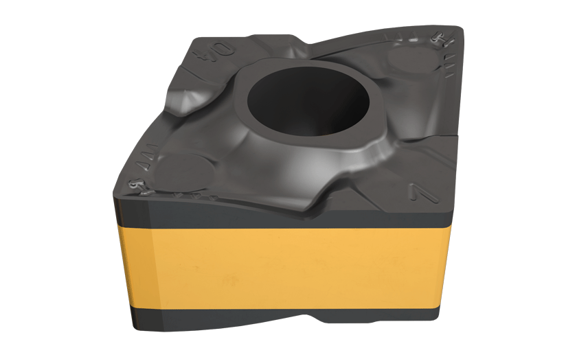 Double-Sided 80° Rhombic Inserts with High Helical Cutting Edge, for High Metal Removal Rates of Stainless Steel