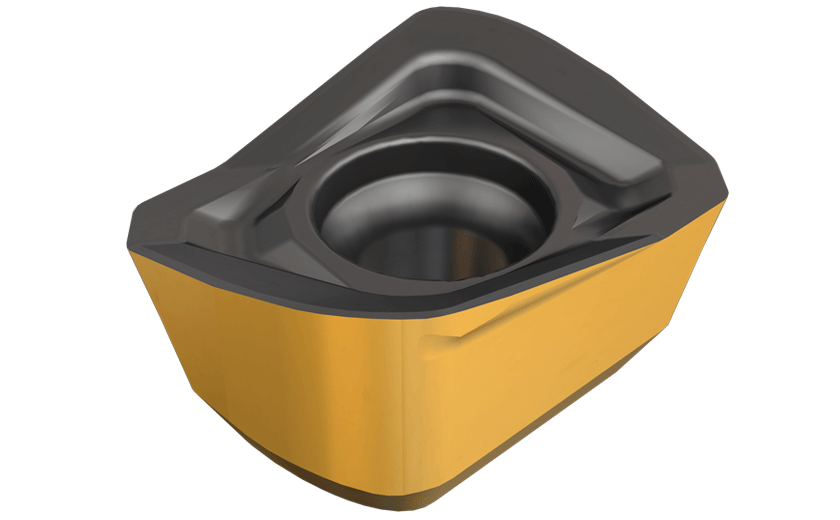 Single-Sided Rectangular Inserts with 2 Helical Cutting Edges, for Very High Feed Milling at Small Depth of Cut