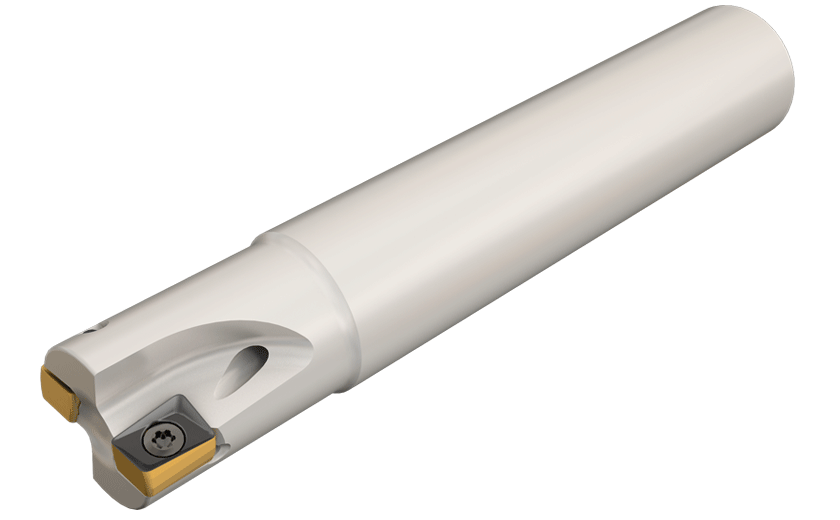 90° Endmills Using the H490 ANKX 09... Double-Sided Rectangular Inserts with 4 Helical Cutting Edges