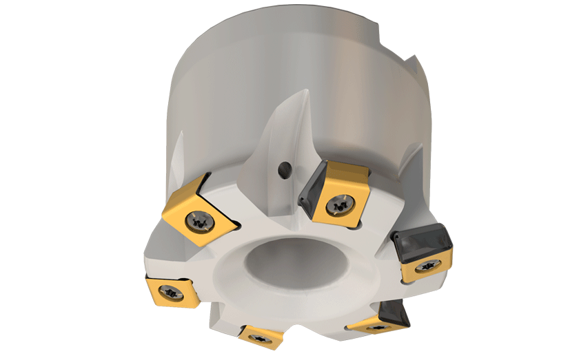 Shell Mill Plungers Using Tangentially Clamped Inserts with 4 Cutting Edges