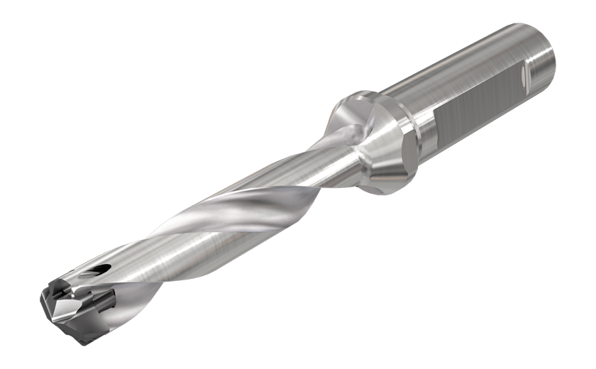 Indexable Head Drills with Coolant Holes and Weldon Shanks, Drilling Depth 5xD