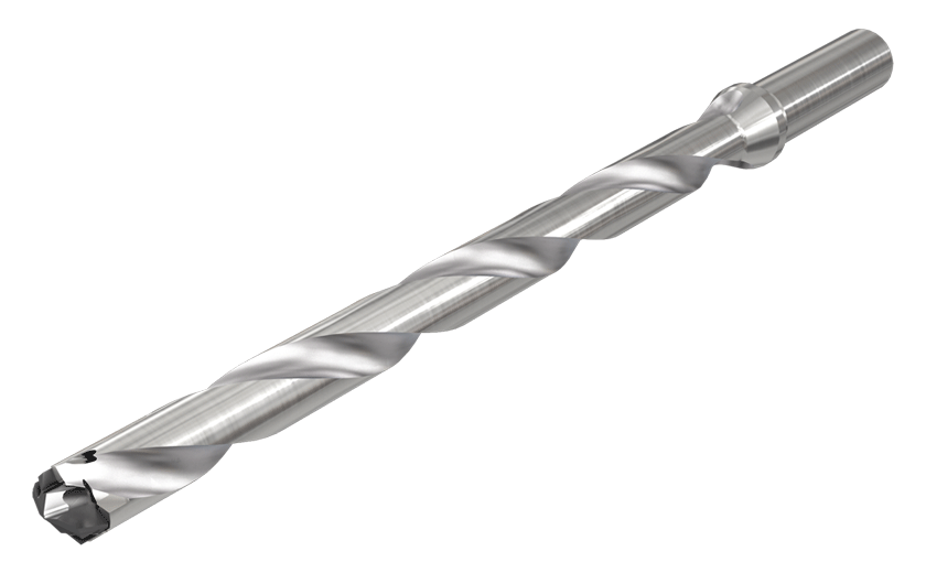 Indexable Head Drills with Coolant Holes and Cylindrical Shanks, Drilling Depth 12xD