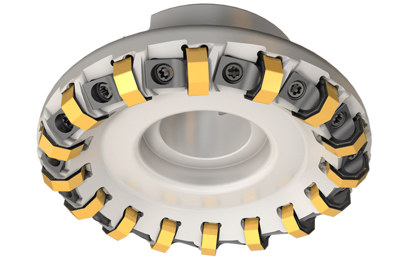 45° Extra Fine Pitch Face Mills with Wedge Clamped Inserts, Carrying Square or Octagonal Inserts with 8/16 Cutting Edges