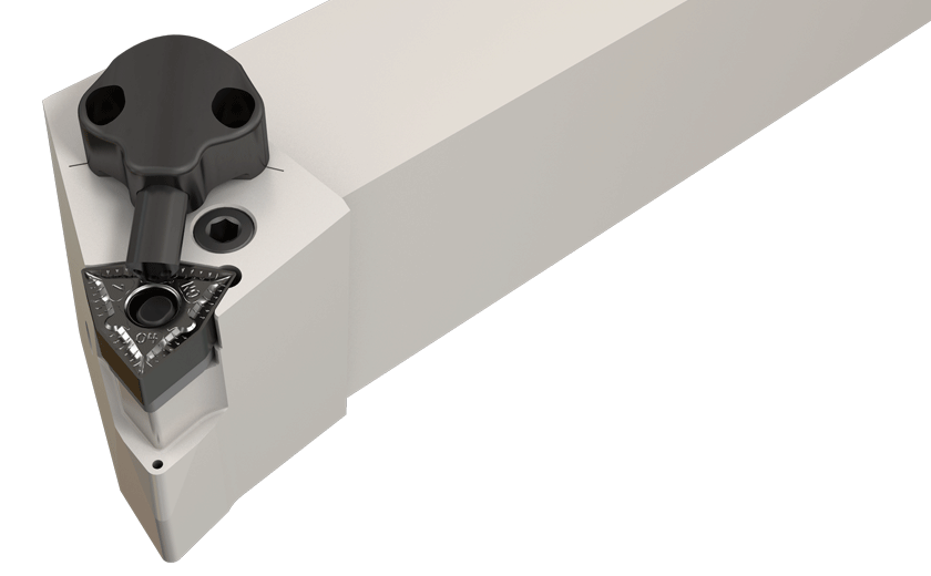 Lever Lock Toolholders for Trigon Inserts with Channels for High Pressure Coolant