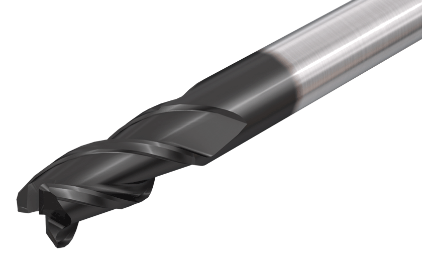 3 Flute 38° Helix Medium Length Solid Carbide Endmills with Assorted Radii